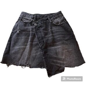 BDG Urban Outfitters asymmetrical black denim jeans skirt
